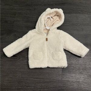 Baby Bear White Cream Sherpa Jacket Baby 9 Months